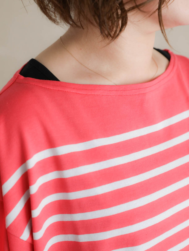OUTIL ウティ｜tricot aast（rouge red/nimbus cloud）バスクシャツ