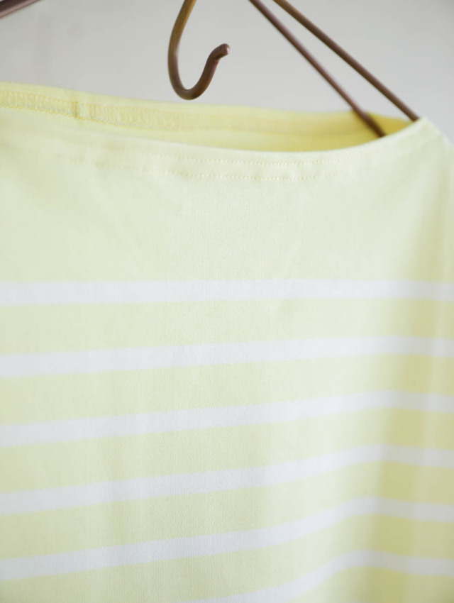 OUTIL ウティ｜tricot aast（tender yellow × off）バスクシャツ