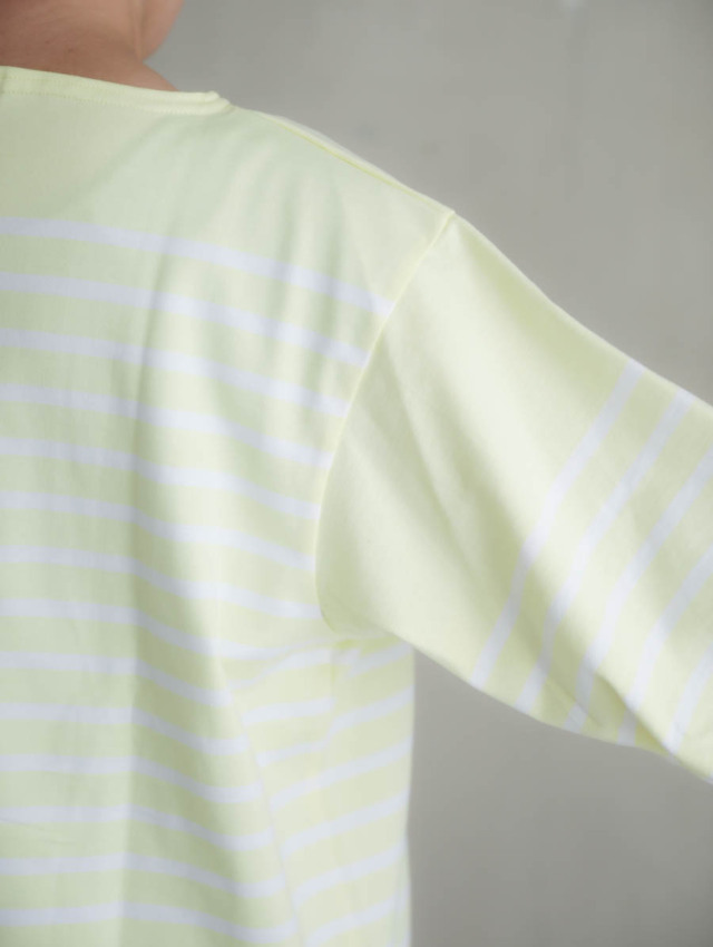 OUTIL ウティ｜tricot aast（tender yellow × off）バスクシャツ