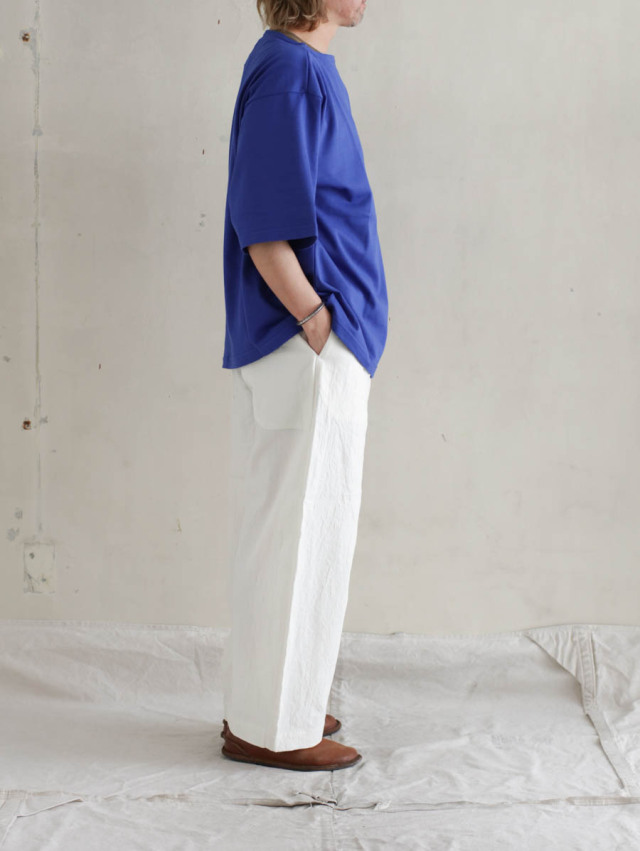 OUTIL ウティ TRICOT AAST バスクシャツ 白/青 サイズ2 OUTIL ウティ｜tricot aast short（blue quartz）半袖バスクシャツ