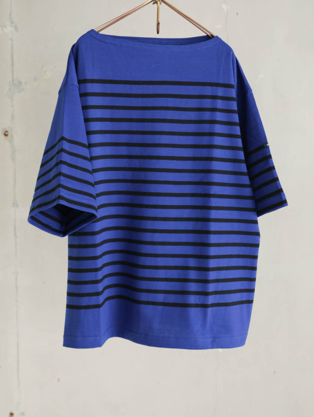 OUTIL ウティ｜tricot aast short（blue quartz × black）半袖バスクシャツ