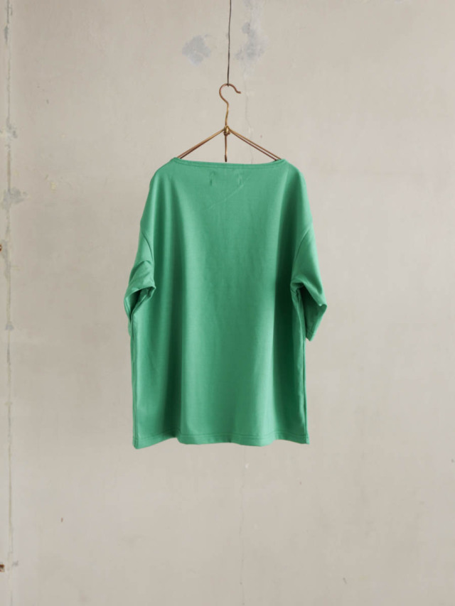 OUTIL ウティ / tricot aast short 半袖バスクシャツ　green briar