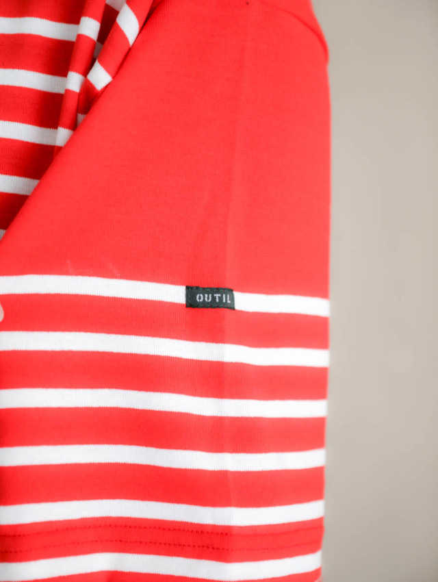 OUTIL ウティ / tricot aast short 半袖バスクシャツ hibiscus × off 