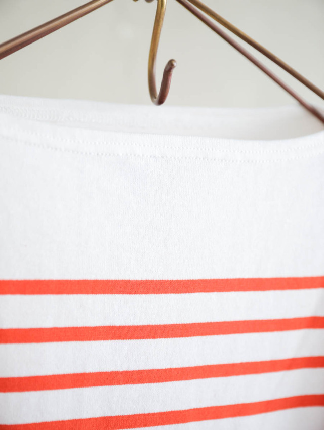 OUTIL ウティ｜tricot aast short（off × carrot）半袖バスクシャツ