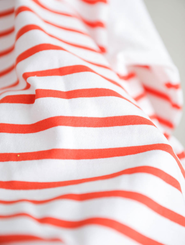 OUTIL ウティ｜tricot aast short（off × carrot）半袖バスクシャツ