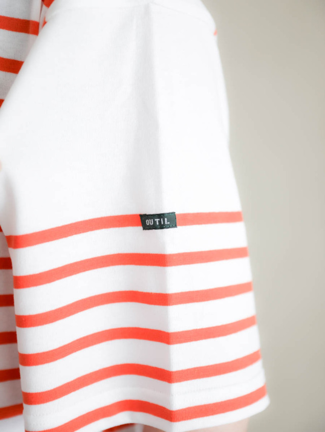トップス OUTIL TRICOT AAST SHORT porter classic OUTIL TRICOT AAST SHORT - WHITE/BLACK - PURAS