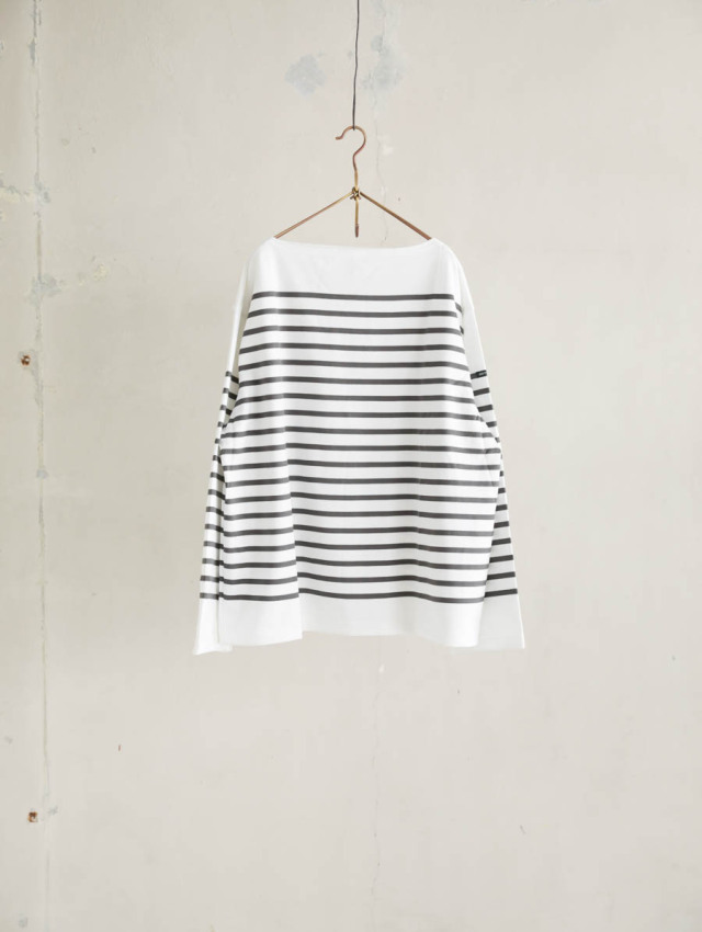 OUTIL ウティ / tricot aast バスクシャツ off × gunmetal