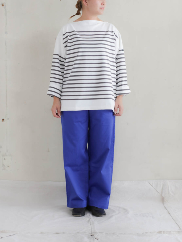 OUTIL ウティ / tricot aast バスクシャツ off × gunmetal