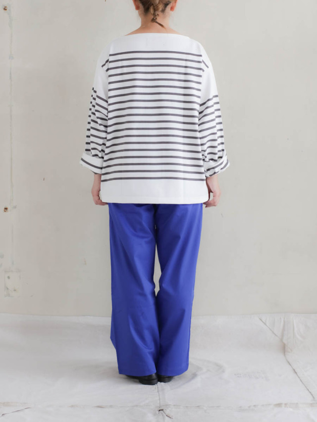 OUTIL ウティ / tricot aast バスクシャツ off × gunmetal