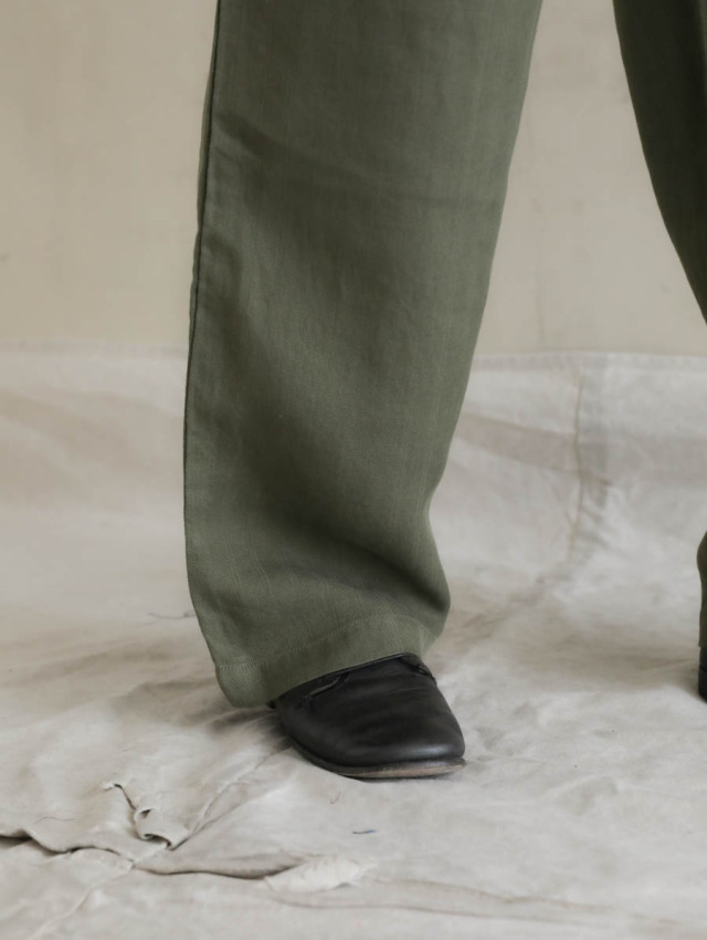 OUTIL ウティ チノパン SIZE:4 OUTIL ウティ｜pantalon macau（olive）ラミーチノパン