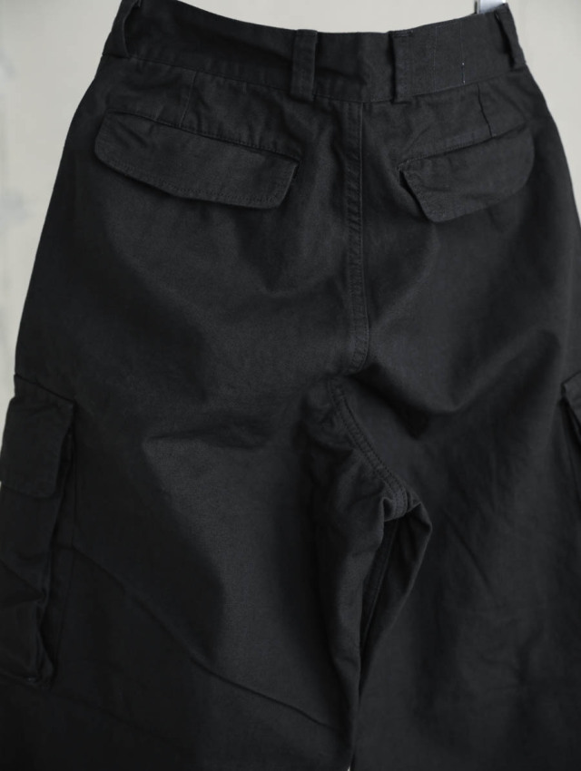 OUTIL ウティ｜pantalon blesle（black）フレンチワーク綿麻カーゴパンツ