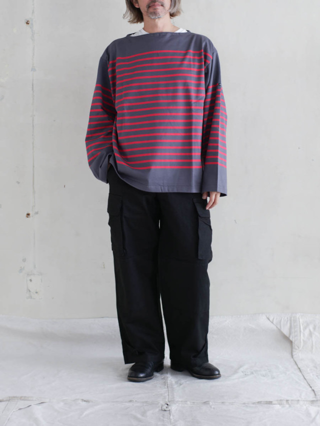OUTIL ウティ｜pantalon blesle（black）フレンチワーク綿麻カーゴパンツ