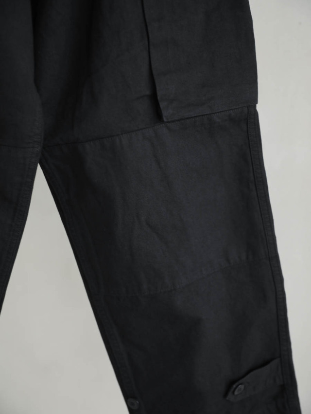OUTIL ウティ｜pantalon blesle（black）フレンチワーク綿麻カーゴパンツ