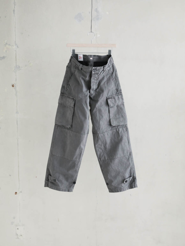 OUTIL ウティ｜pantalon blesle（gray）フレンチワーク綿麻カーゴパンツ
