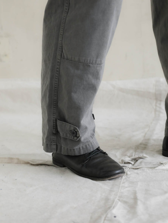 OUTIL ウティ｜pantalon blesle（gray）フレンチワーク綿麻カーゴパンツ