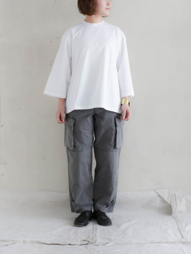 OUTIL ウティ｜pantalon blesle（gray）フレンチワーク綿麻カーゴパンツ