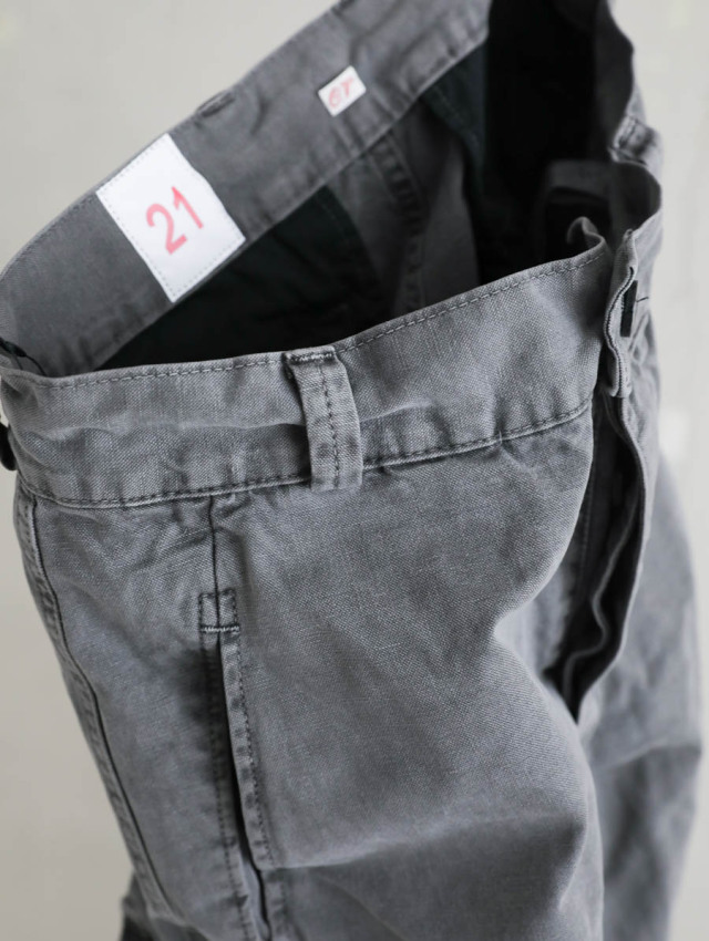 OUTIL ウティ｜pantalon blesle（gray）フレンチワーク綿麻カーゴパンツ