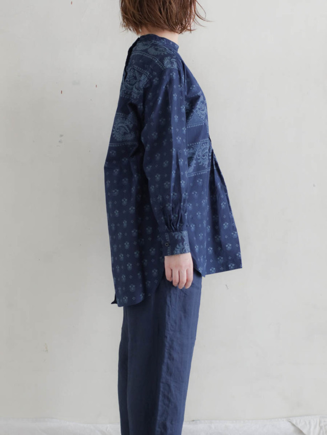 OUTIL ウティ｜chemisier corsier（indigo）ドレスシャツ