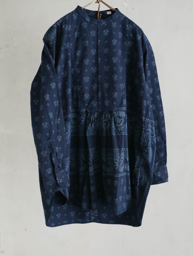 OUTIL ウティ｜chemisier corsier（indigo）ドレスシャツ