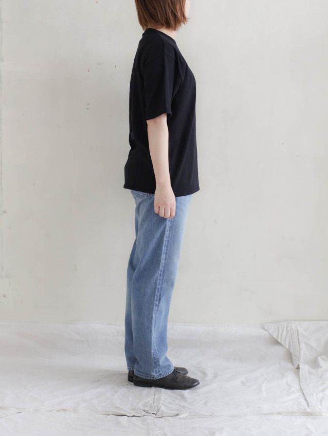 OUTIL ウティ｜pantalon boudes（fade blue embroidery）デニムトラウザー
