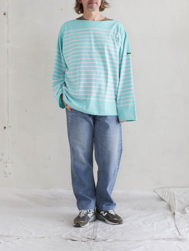 OUTIL ウティ｜pantalon boudes（fade blue embroidery）デニムトラウザー