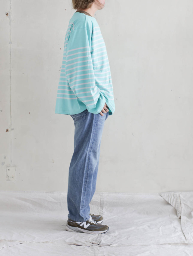 OUTIL ウティ｜pantalon boudes（fade blue embroidery）デニムトラウザー