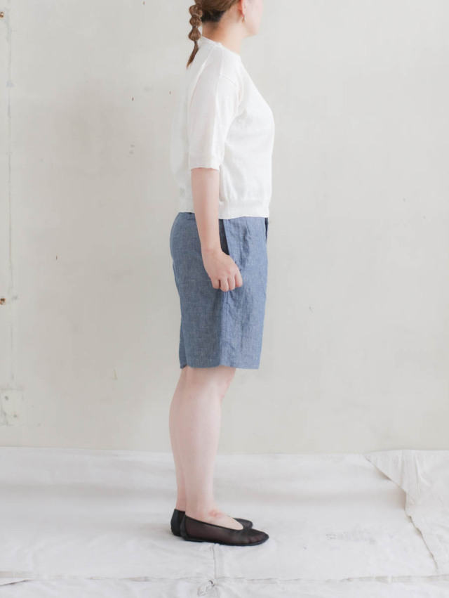 OUTIL ウティ｜pantalon laure ショートパンツ l.indigo