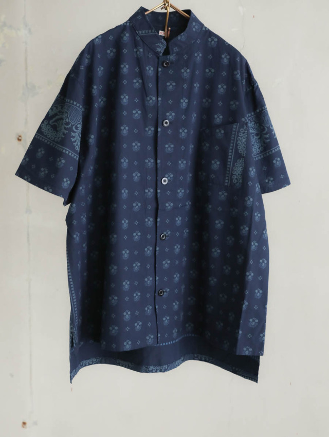 OUTIL ウティ｜chemisier arley（indigo）半袖シャツ