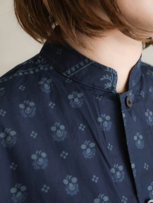 OUTIL ウティ｜chemisier arley（indigo）半袖シャツ