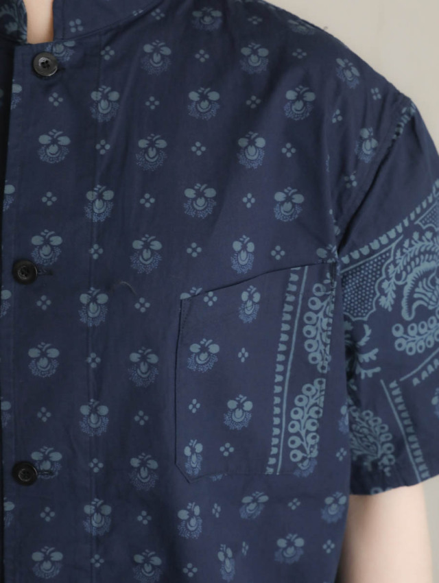 OUTIL ウティ｜chemisier arley（indigo）半袖シャツ