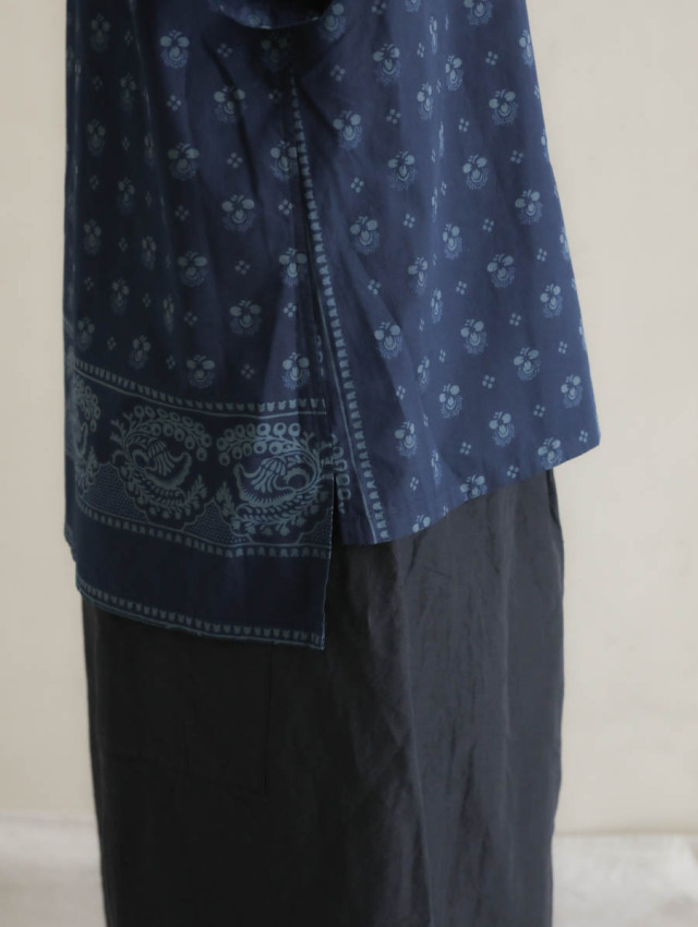 OUTIL ウティ｜chemisier arley（indigo）半袖シャツ