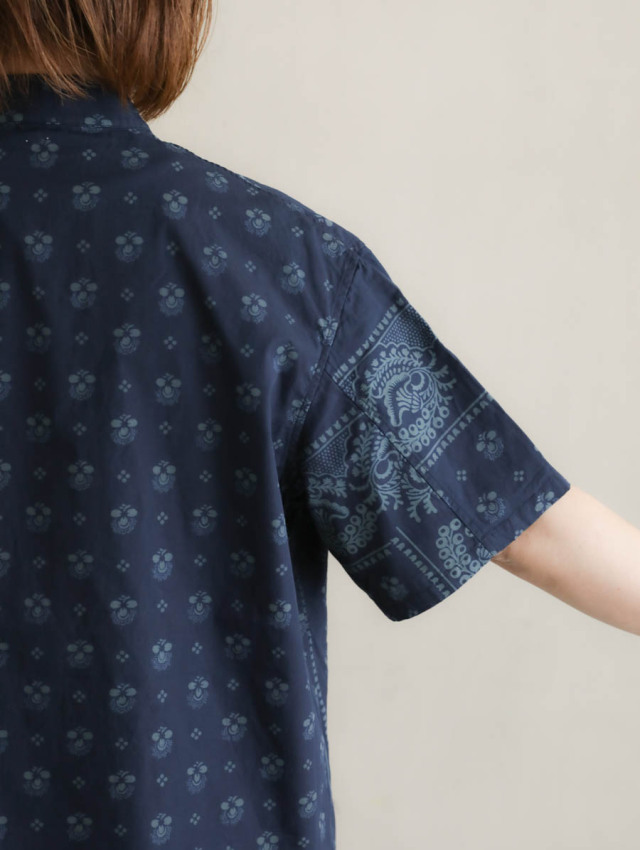OUTIL ウティ｜chemisier arley（indigo）半袖シャツ
