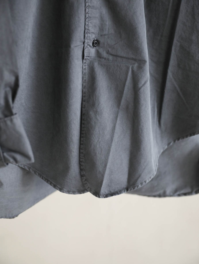 OUTIL ウティ｜chemisier sapois バンドカラーシャツ charcoal