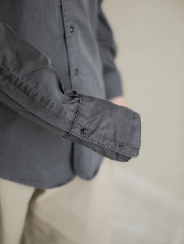 OUTIL 24SS CHEMISIER SAPOIS バンドカラーシャツ OUTIL ウティ｜chemisier sapois バンドカラーシャツ charcoal