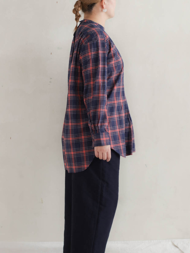 OUTIL ウティ / chemisier corsier ドレスシャツ red/indigo