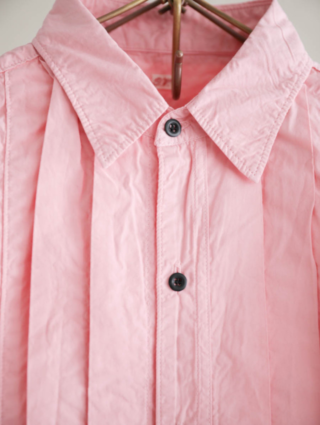 OUTIL ウティ｜chemisier lunel（pink）タックブラウス