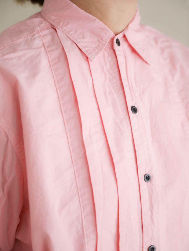 OUTIL ウティ｜chemisier lunel（pink）タックブラウス