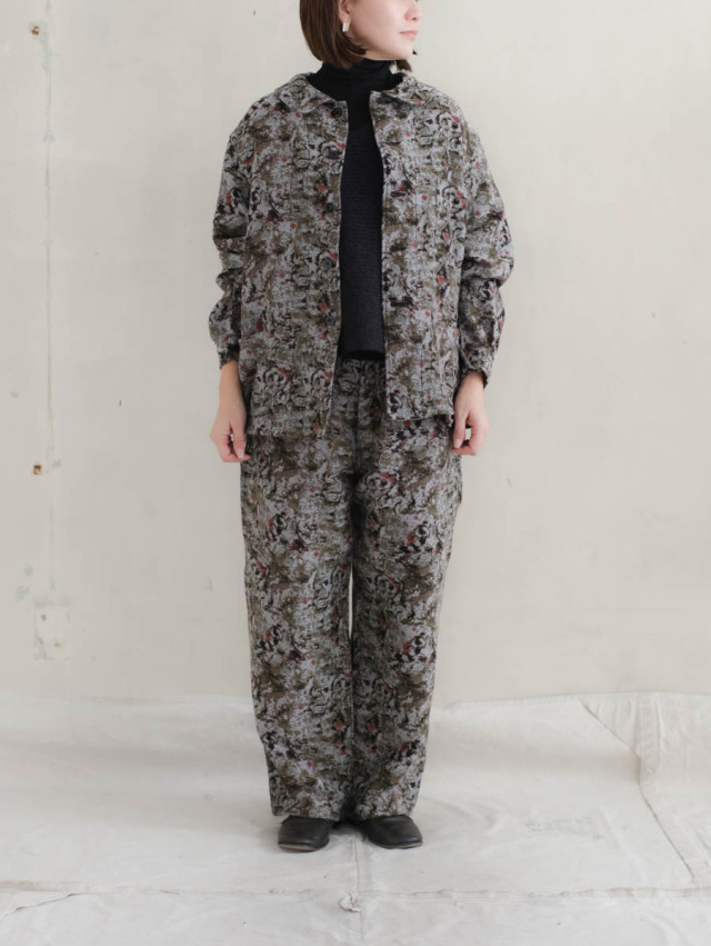 OUTIL ウティ｜veste drap（olive）ジャガードワークジャケット