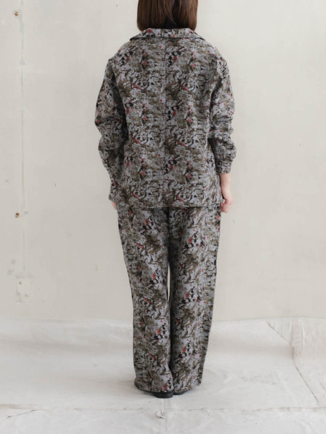 OUTIL ウティ｜veste drap（olive）ジャガードワークジャケット