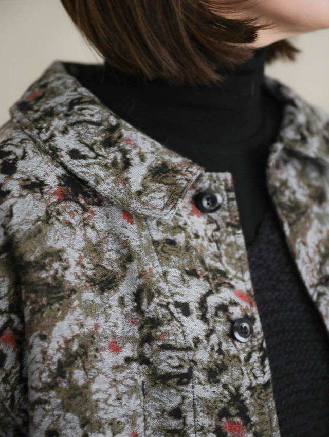 OUTIL ウティ｜veste drap（olive）ジャガードワークジャケット