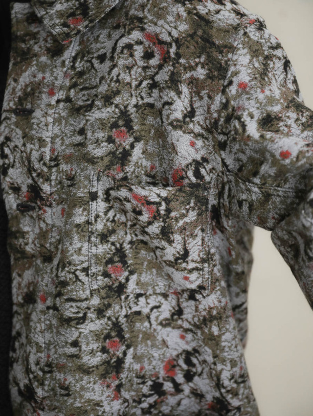 OUTIL ウティ｜veste drap（olive）ジャガードワークジャケット