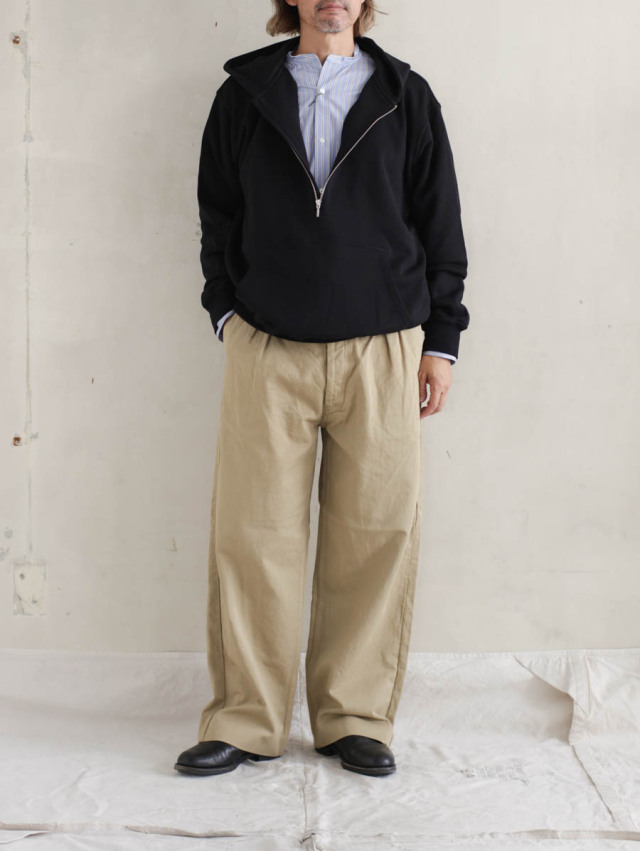 REVERBERATE リバーバレイト / HALF ZIP HOODY ブラック