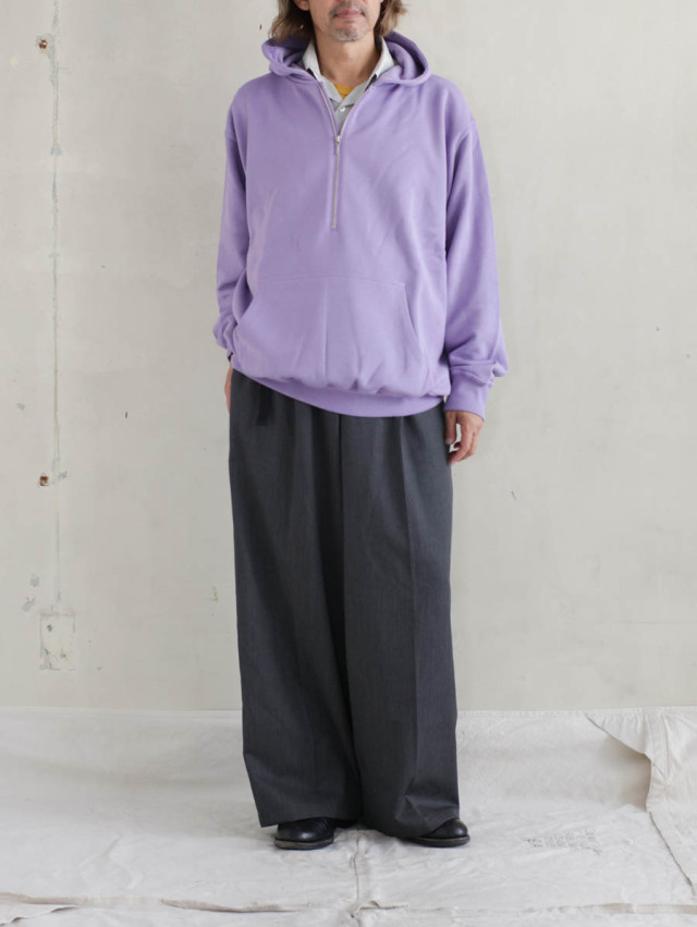 REVERBERATE リバーバレイト / HALF ZIP HOODY パープル