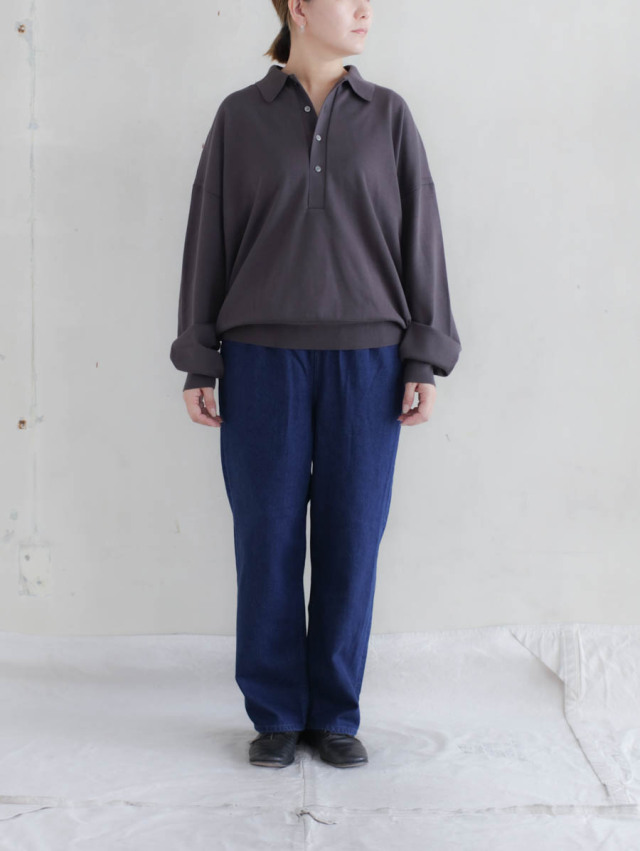 トップス REVERBERATE - HIGH GAGE KNIT SHIRT REVERBERATE リバーバレイト｜ハイゲージニットシャツ（ダークブラウン）