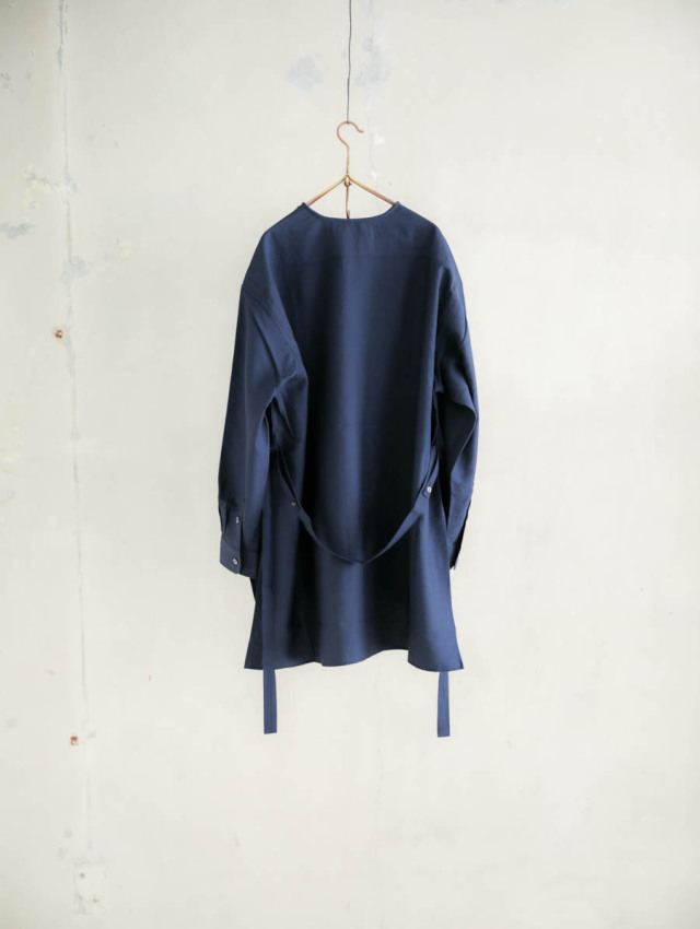 REVERBERATE リバーバレイト / PULLOVER LONG SHIRT ネイビー