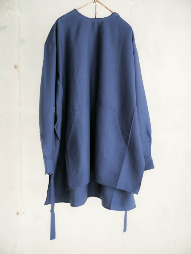REVERBERATE リバーバレイト / PULLOVER LONG SHIRT ネイビー