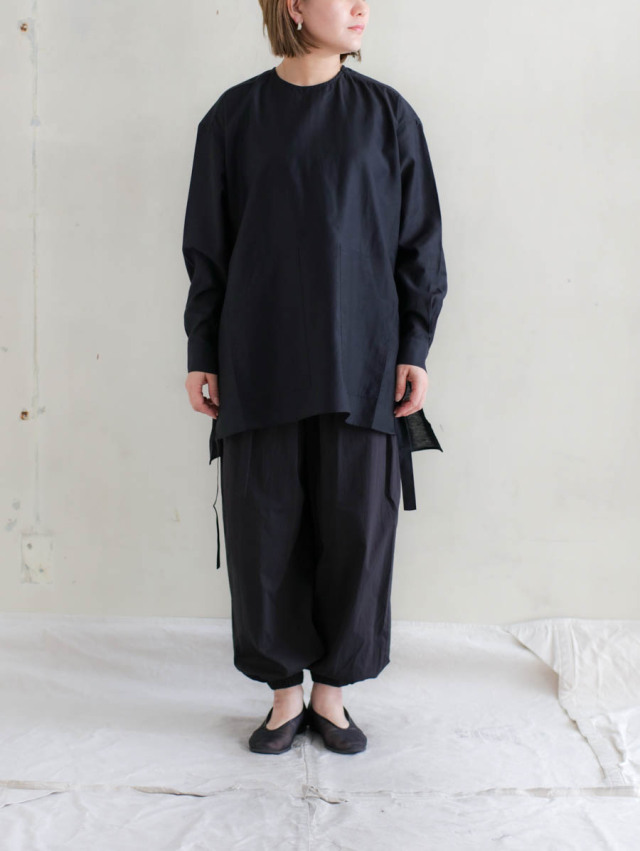 REVERBERATE リバーバレイト / PULLOVER LONG SHIRT ネイビー