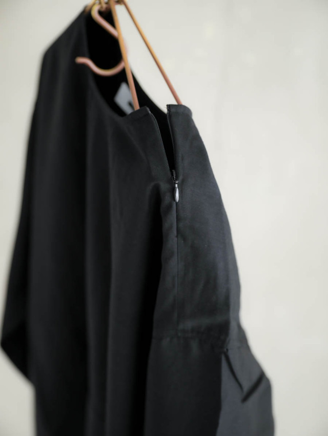 REVERBERATE リバーバレイト / PULLOVER LONG SHIRT ブラック