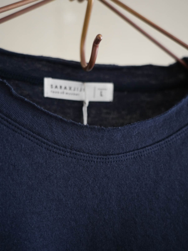 SARAXJIJI サラジジ｜コットンガーゼWフェイスクルーネックTシャツ  
