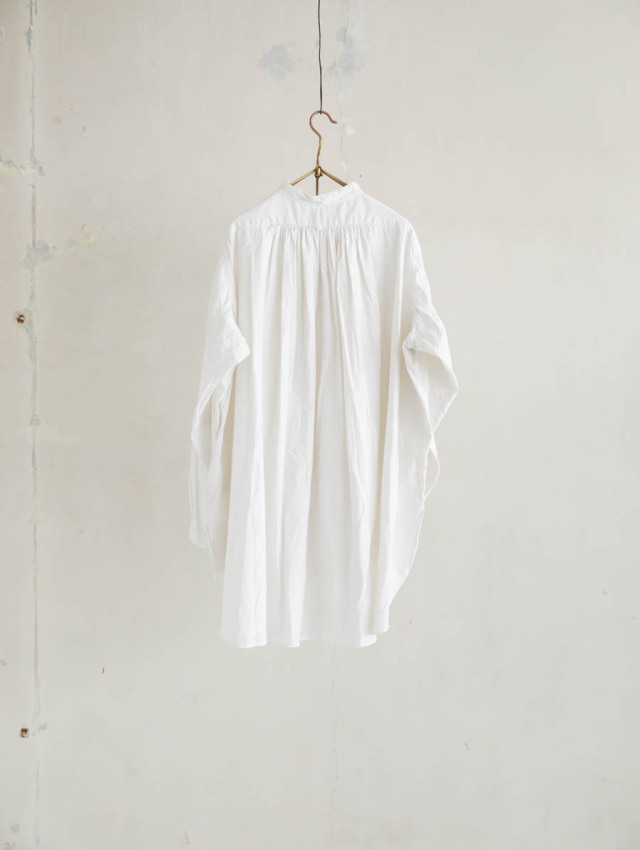 Studio R330 シャツ ホワイト オーガニックコットン　S Oversized Shirt White